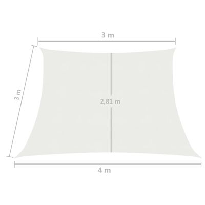 vidaXL Πανί Σκίασης Λευκό 3/4 x 3 μ. από HDPE 160 γρ./μ²