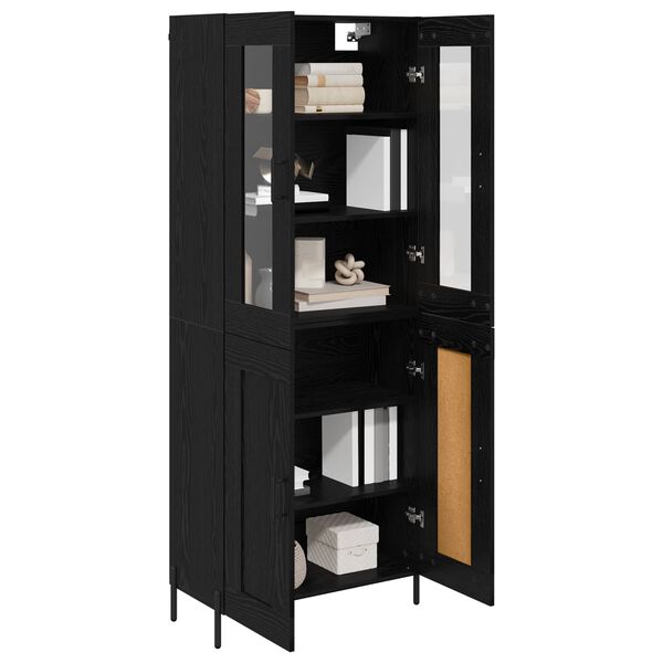 vidaXL Highboard &Mu;&alpha;ύ&rho;&eta; &Omicron;&xi;&upsilon;ά 69,5 x 34 x 180 &epsilon;&kappa;. &Epsilon;&pi;&epsilon;&xi;&epsilon;&rho;&gamma;&alpha;&sigma;&mu;έ&nu;&omicron; &xi;ύ&lambda;&omicron;