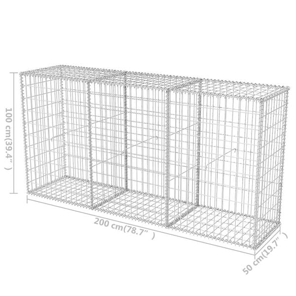 vidaXL Συρματοκιβώτιο 200 x 50 x 100 εκ. από Γαλβανισμένο Χάλυβα