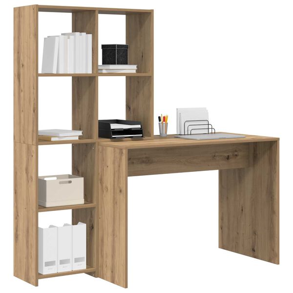 vidaXL Γραφείο artisan δρυς 138.5 x 55 x 143 εκ Επεξεργασμένο ξύλο