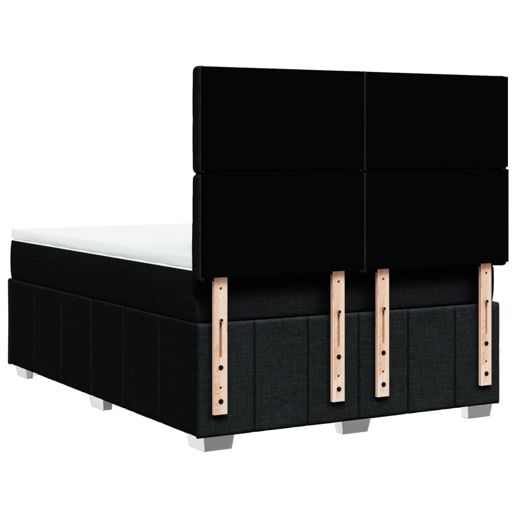 vidaXL Κρεβάτι Boxspring με Στρώμα Μαύρο 160x200 εκ. Υφασμάτινο