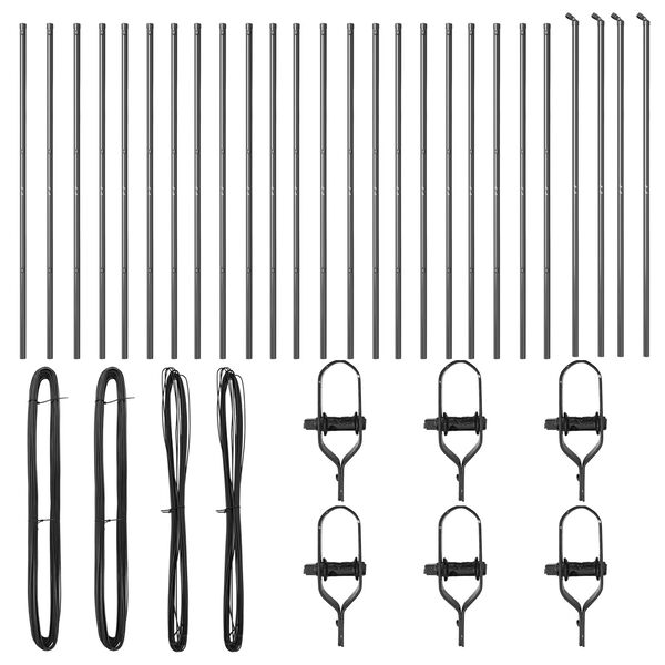 vidaXL Στύλος Περιφράξεων 26 pcs Γκρι 3.2 x 3.2 x 150 εκ Ατσάλι