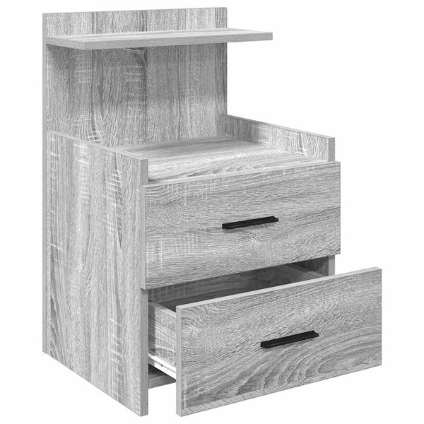 vidaXL Κομοδίνο με 2 Συρτάρια Γκρι Sonoma 40x36,5x62 εκ.