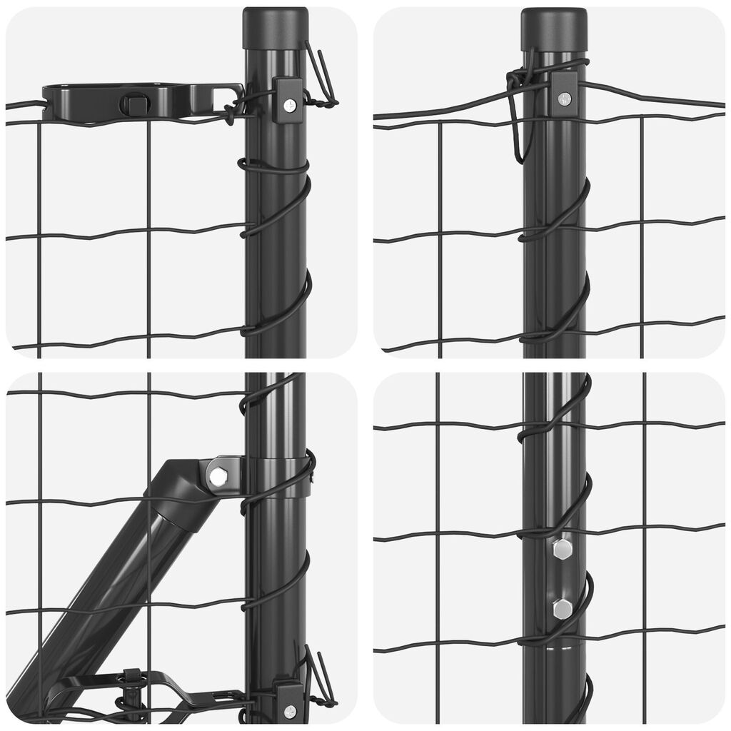vidaXL Euro Fence με 7 Στελέχη 1.6x10 μ Γαλβανισμένος Χάλυβας Γκρι