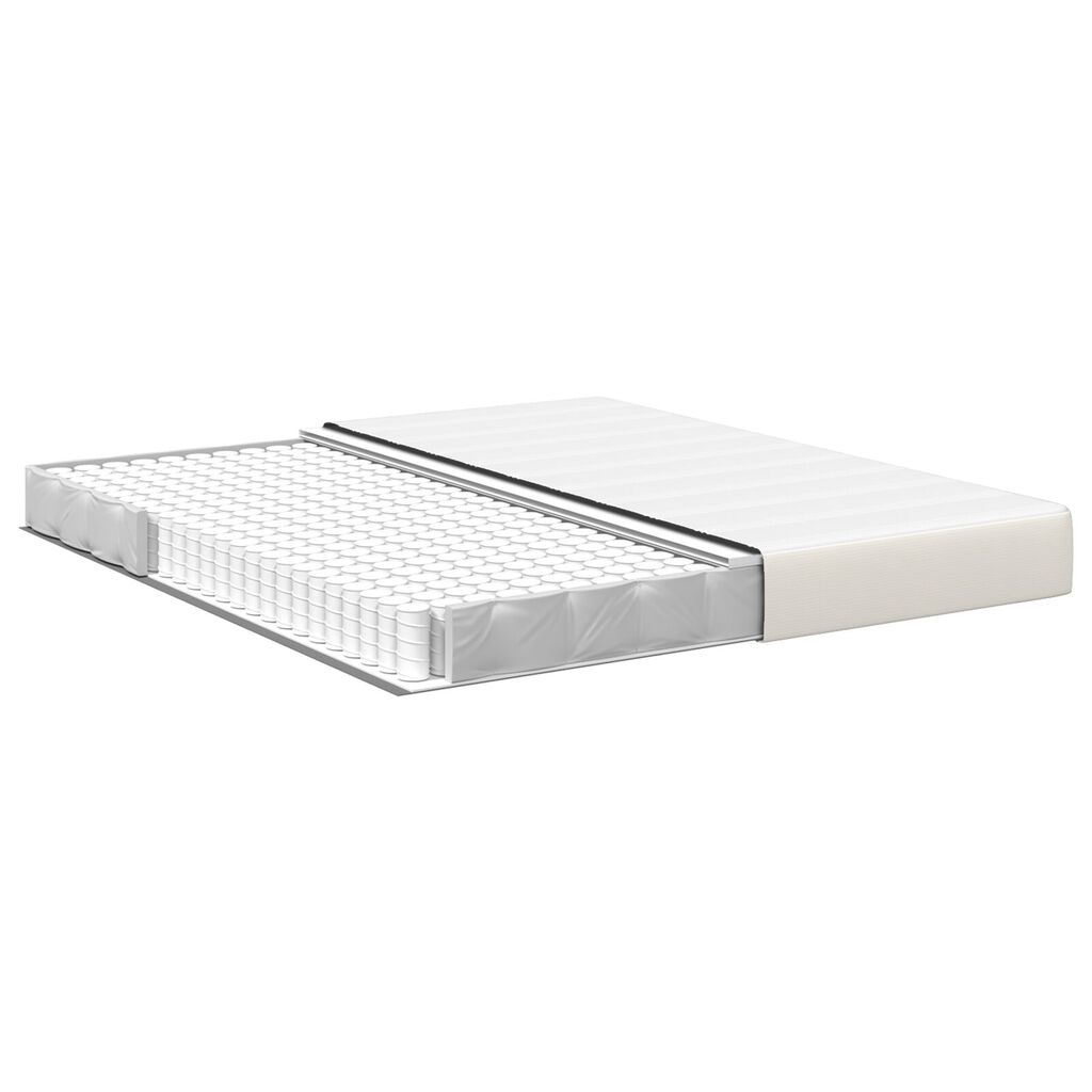 vidaXL Κρεβάτι με ελατήρια Pocket Κρέμ 180x200x20 εκ. Μεσαίας σκληρότητας Φabric