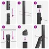 vidaXL Πό posts φράχτη 13 pcs Γκρι Ø32mm 160 εκ Γαλβανισμένος χάλυβας