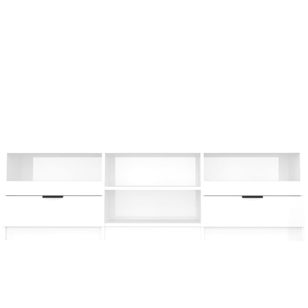 vidaXL Έπιπλο Τηλεόρασης Γυαλ. Λευκό 150x33,5x45 εκ. από Επεξεργ. Ξύλο