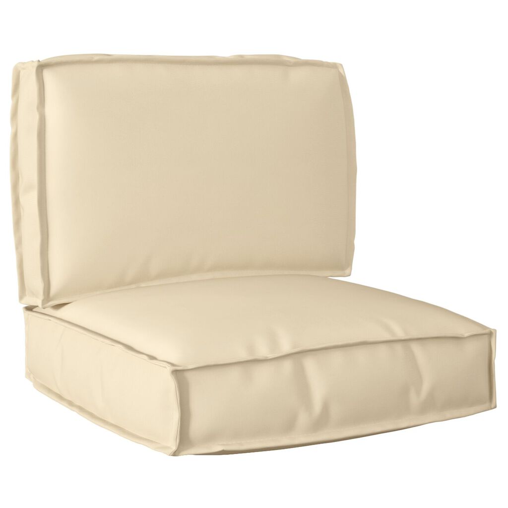 vidaXL Σετ μαξιλαριών παλετών 2 τεμαχίων Μπεζ Oxford Fabric