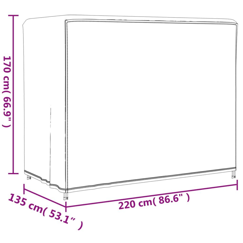 vidaXL Κάλυμμα Κούνιας Κήπου Μαύρο 220x135x170 εκ. 420D Oxford