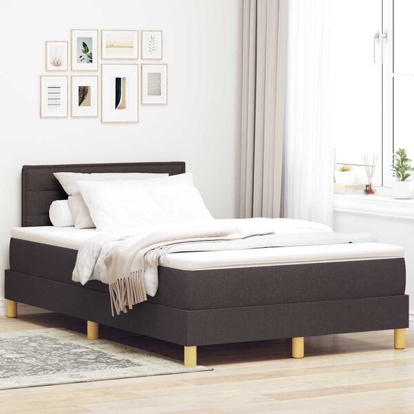 vidaXL Box Spring Κρεβάτι Σκούρο καφέ Ξύλο 120 x 200 cm Ανθεκτικό