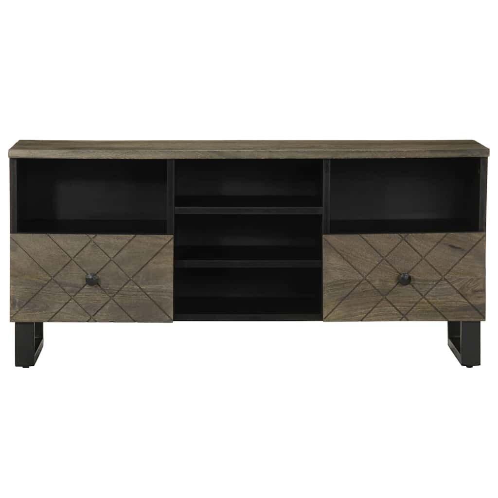 vidaXL Έπιπλο Τηλεόρασης Μαύρο 100 x 33 x 46 εκ. από Μασίφ Ξύλο Μάνγκο