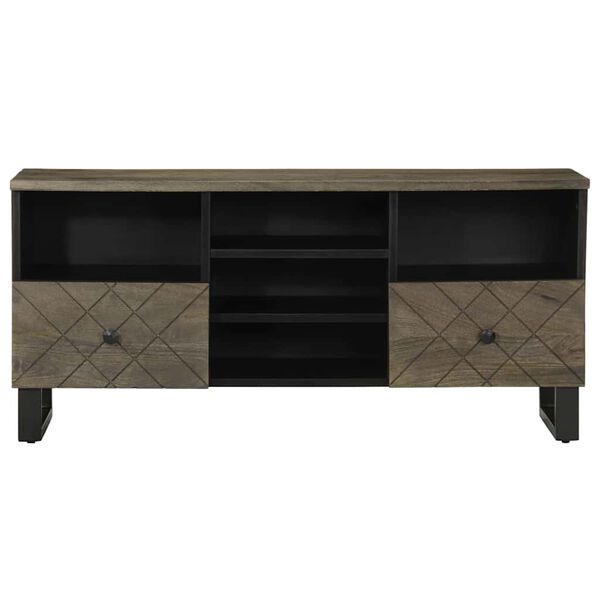 vidaXL Έπιπλο Τηλεόρασης Μαύρο 100 x 33 x 46 εκ. από Μασίφ Ξύλο Μάνγκο