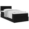 vidaXL Οθωμανικό κρεβάτι με στρώμα Μαύρο 80x200cm Velvet