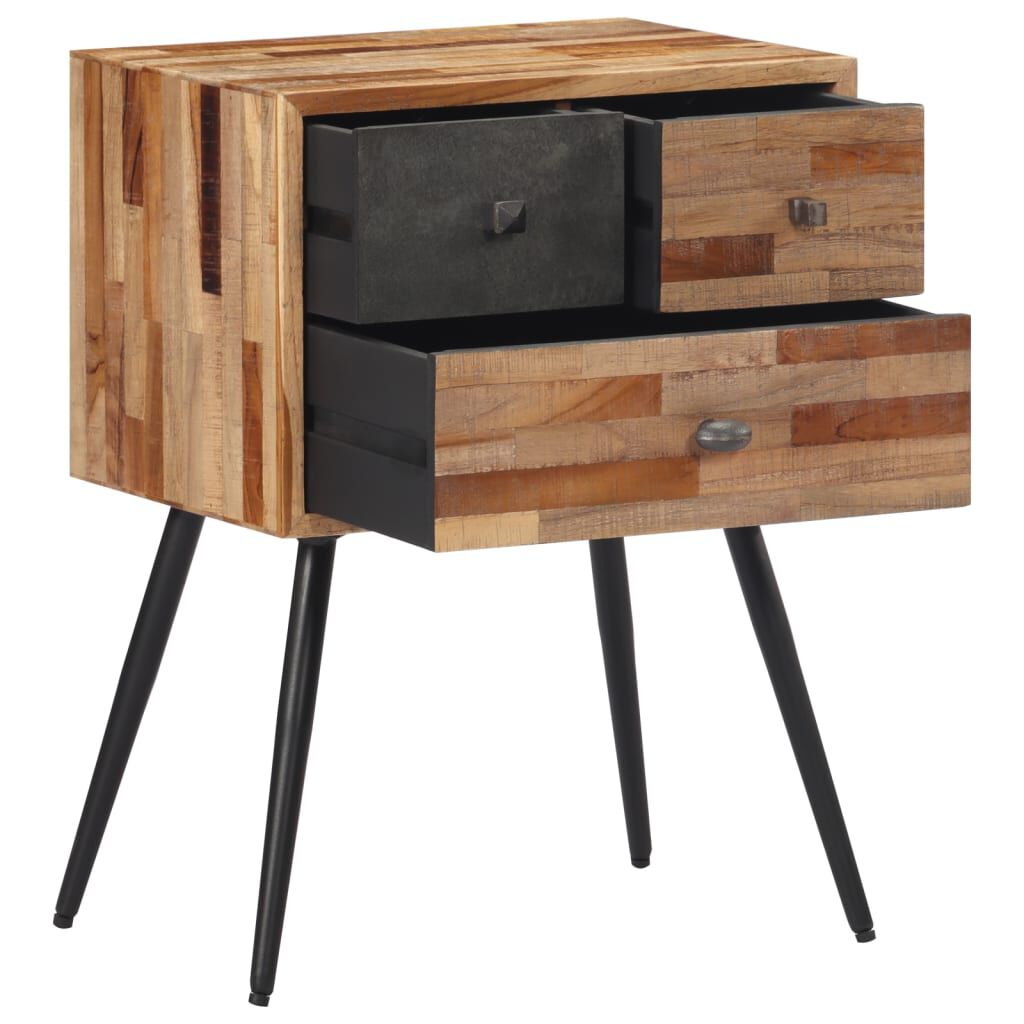 vidaXL Κομοδίνο 47 x 31,5 x 60 εκ. από Μασίφ Ξύλο Teak