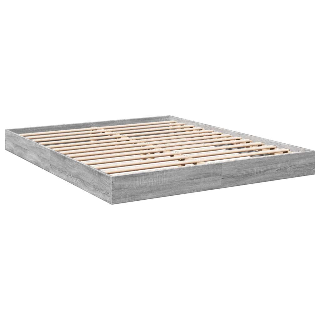 vidaXL Πλαίσιο Κρεβατιού Γκρι Sonoma 150x200 εκ. Επεξεργασμένο Ξύλο
