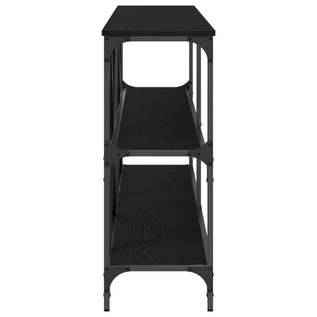 vidaXL Κονσόλα Μαύρη Δρυς 200x30x75 εκ. Κατασκευασμένο ξύλο και ατσάλι