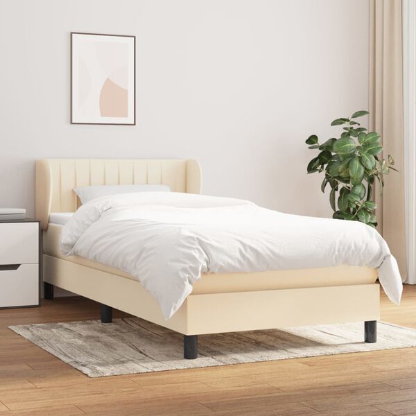 vidaXL &Kappa;&rho;&epsilon;&beta;ά&tau;&iota; Boxspring &mu;&epsilon; &Sigma;&tau;&rho;ώ&mu;&alpha; &Kappa;&rho;&epsilon;&mu; 80 x 200 &epsilon;&kappa;. &Upsilon;&phi;&alpha;&sigma;&mu;ά&tau;&iota;&nu;&omicron;