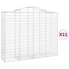 vidaXL Συρματοκιβώτια Τοξωτά 11 τεμ. 200x50x160/180 εκ. Γαλβαν. Ατσάλι