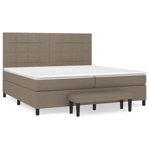 vidaXL &Kappa;&rho;&epsilon;&beta;ά&tau;&iota; Boxspring &mu;&epsilon; &Sigma;&tau;&rho;ώ&mu;&alpha; Taupe 200x200 &epsilon;&kappa;. &Upsilon;&phi;&alpha;&sigma;&mu;ά&tau;&iota;&nu;&omicron;