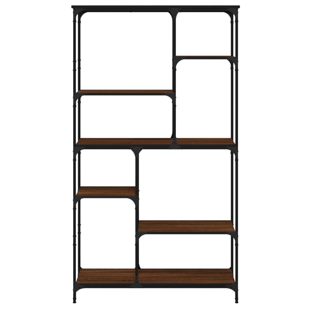 vidaXL Βιβλιοθήκη Καφέ Δρυς 99 x 35,5 x 176 εκ. Επεξεργ. Ξύλο/Ατσάλι