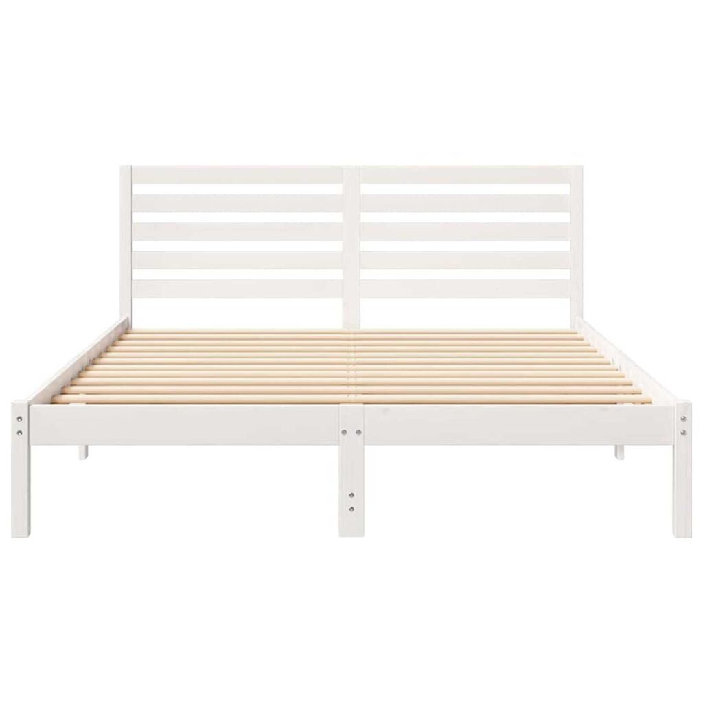 vidaXL Σκελετός Κρεβατιού Λευκό 160 x 200 cm Μασίφ ξύλο πεύκου
