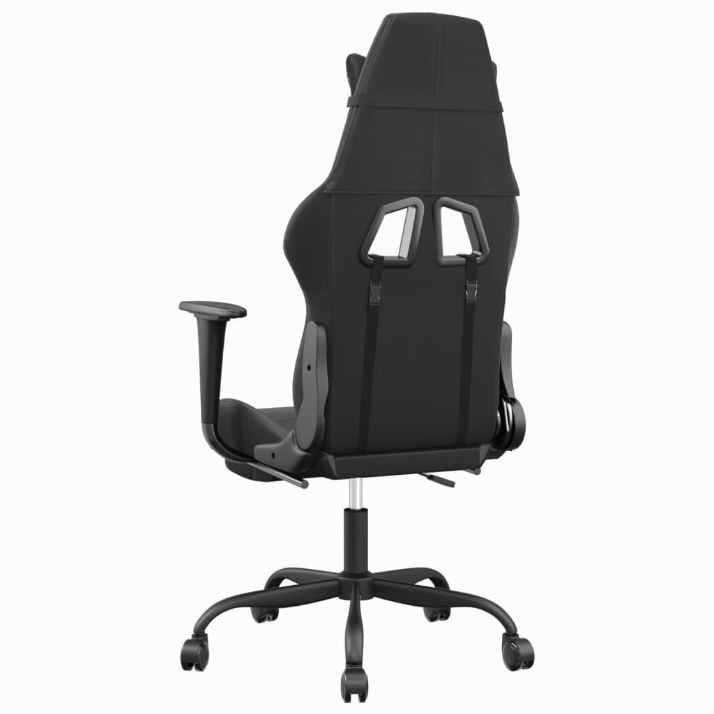 vidaXL Καρέκλα Gaming Μασάζ Υποπόδιο Μαύρο&Γκρι από Συνθετικό Δέρμα