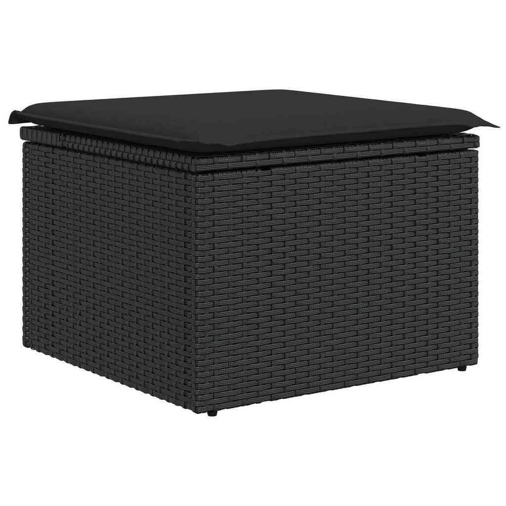 vidaXL Σετ Καναπέ Κήπου με μαξιλάρι 8 pcs Μαύρο