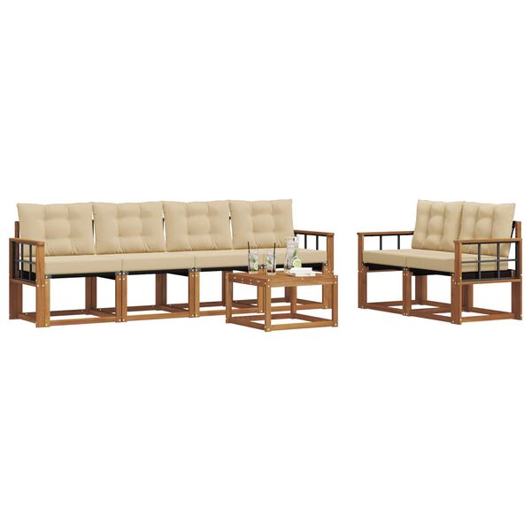 vidaXL &Sigma;&epsilon;&iota;&rho;ά &Kappa;&alpha;&nu;&alpha;&pi;έ &Epsilon;&xi;&omega;&tau;&epsilon;&rho;&iota;&kappa;&omicron;ύ &mu;&epsilon; &mu;&alpha;&xi;&iota;&lambda;ά&rho;&iota; 7 pcs &Phi;&upsilon;&sigma;&iota;&kappa;ό &kappa;&alpha;&iota; &Mu;&pi;&epsilon;&zeta;