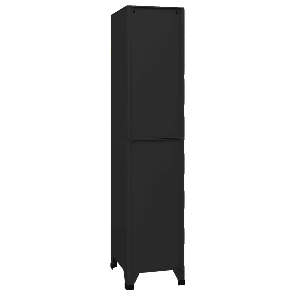 vidaXL Φοριαμός Μαύρος 38 x 45 x 180 εκ. Ατσάλινος