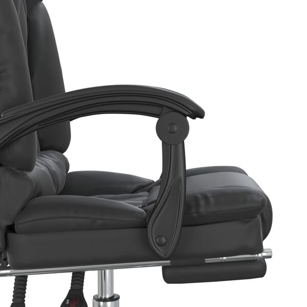 vidaXL Πολυθρόνα Γραφείου Μασάζ Ανακλινόμενη Μαύρη από Συνθετικό Δέρμα