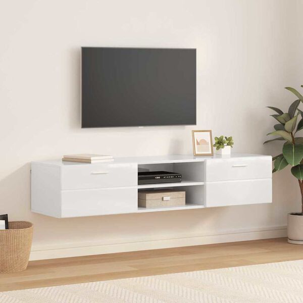 vidaXL Ντουλάπι TV με συρτάρι Γκρι σκυροδέματος 150 x 39 x 30 εκ