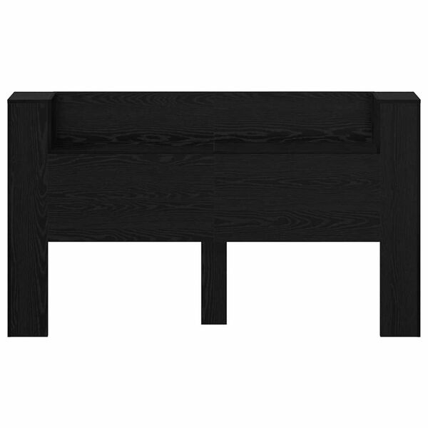 vidaXL Κρεβάτι με Κεφαλάρι με ράφι Μαύρη δρυς 180 x 17 x 104.5 εκ