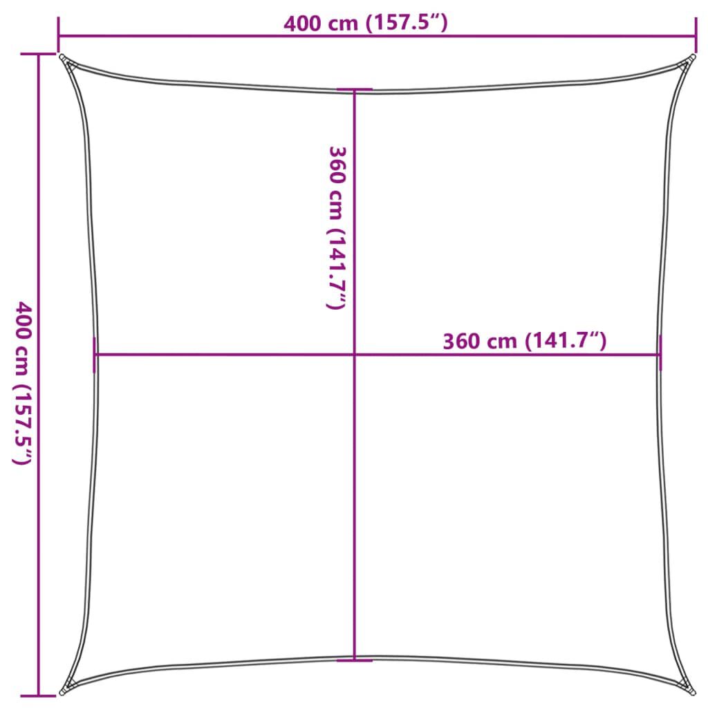 vidaXL Πανί Σκίασης Κρεμ 4 x 4 μ. από HDPE 160 γρ./μ²