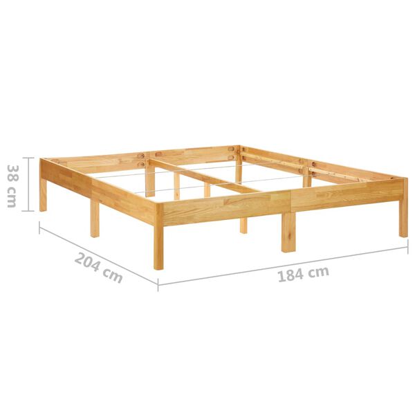vidaXL Πλαίσιο Κρεβατιού 180 x 200 εκ. από Μασίφ Ξύλο Δρυός