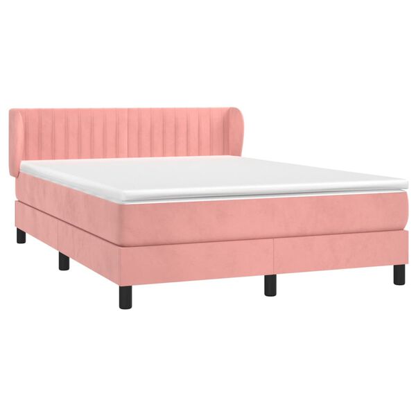 vidaXL &Kappa;&rho;&epsilon;&beta;ά&tau;&iota; Boxspring &mu;&epsilon; &Sigma;&tau;&rho;ώ&mu;&alpha; &Rho;&omicron;&zeta; 140x200 &epsilon;&kappa;. &Beta;&epsilon;&lambda;&omicron;ύ&delta;&iota;&nu;&omicron;