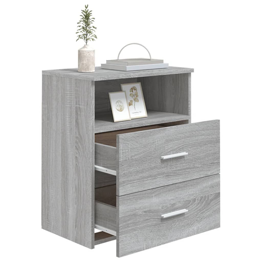 vidaXL Κομοδίνα 2 τεμ. Γκρι Sonoma 50 x 32 x 60 εκ.