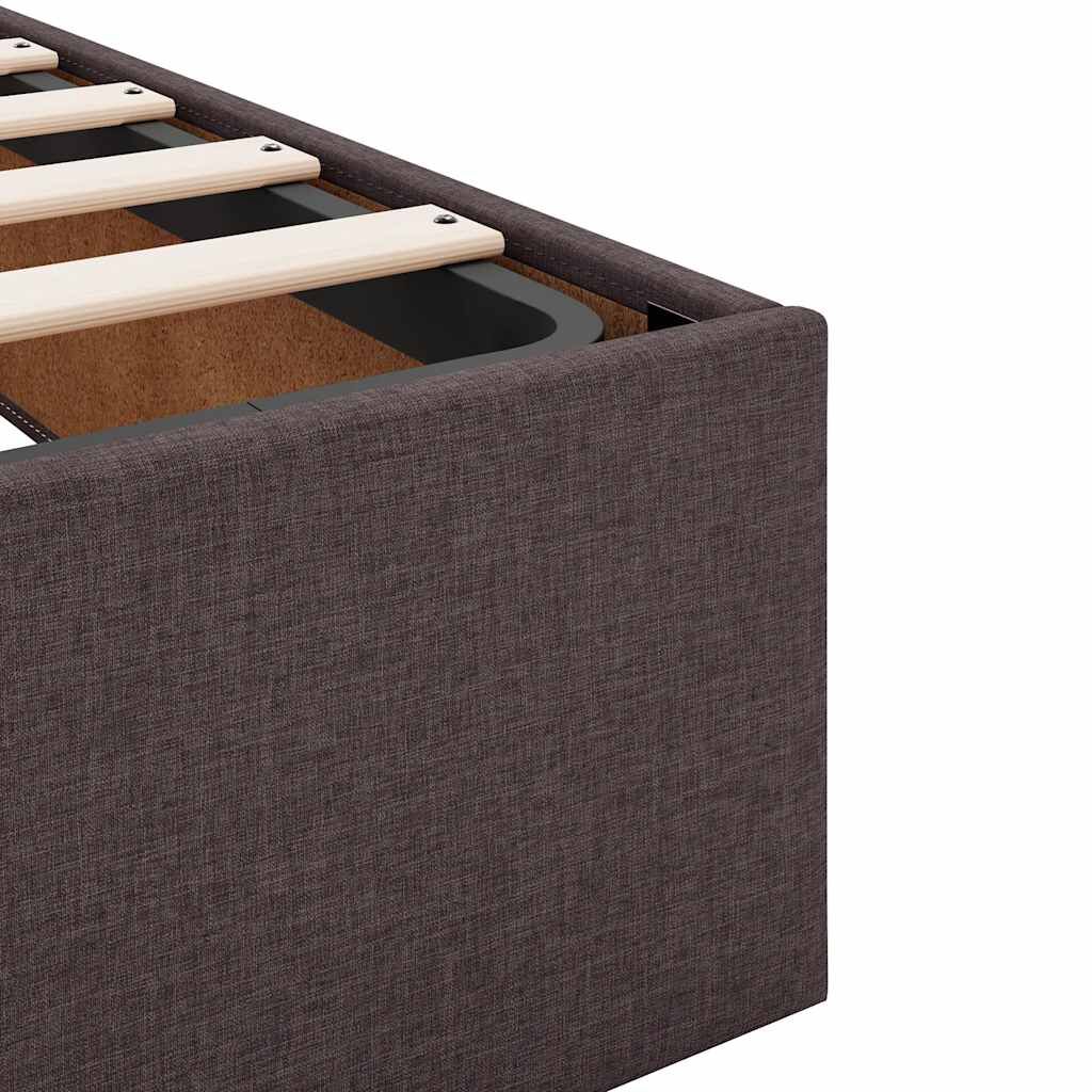 vidaXL Ottoman Κρεβάτι με Στρώμα Σκούρο Καφέ 120x200cm Ύφασμα