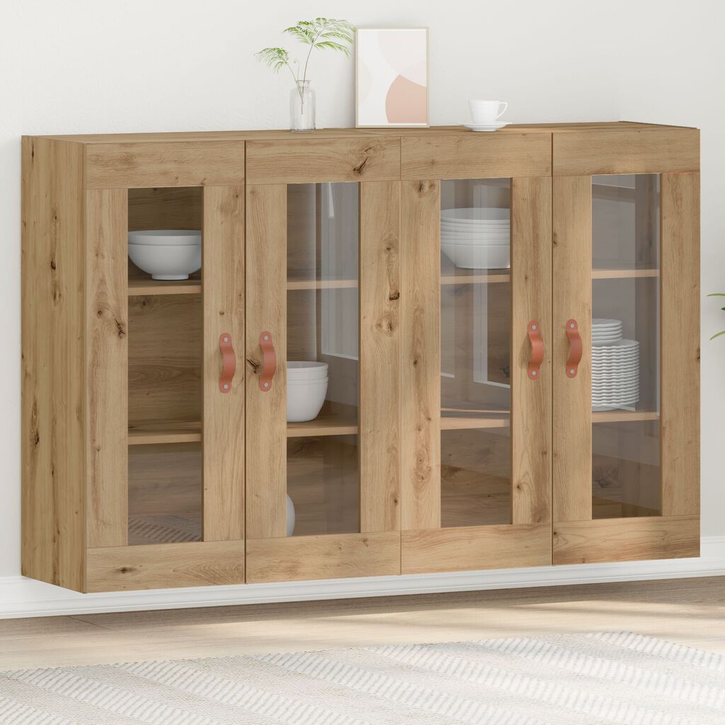 vidaXL Τοίχου Cabinets 2 τεμ Καρυδιά 69,5x34x90 εκ Κατασκευασμένο Ξύλο