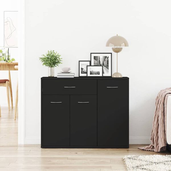 vidaXL Μπουφές Μαύρος 88 x 30 x 70 εκ. από Επεξ. Ξύλο