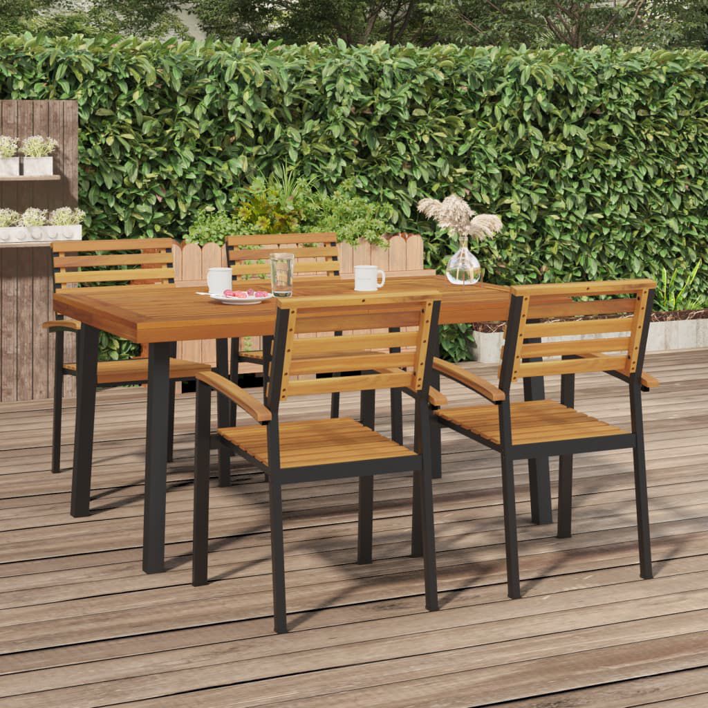 vidaXL Τραπέζι Κήπου 150 x 90 x 75 εκ. από Μασίφ Ξύλο Ακακίας