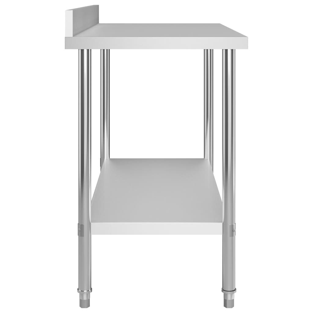 vidaXL Τραπέζι Εργασίας Κουζίνας με Ράφι 120x60x120 εκ. Ανοξ. Ατσάλι
