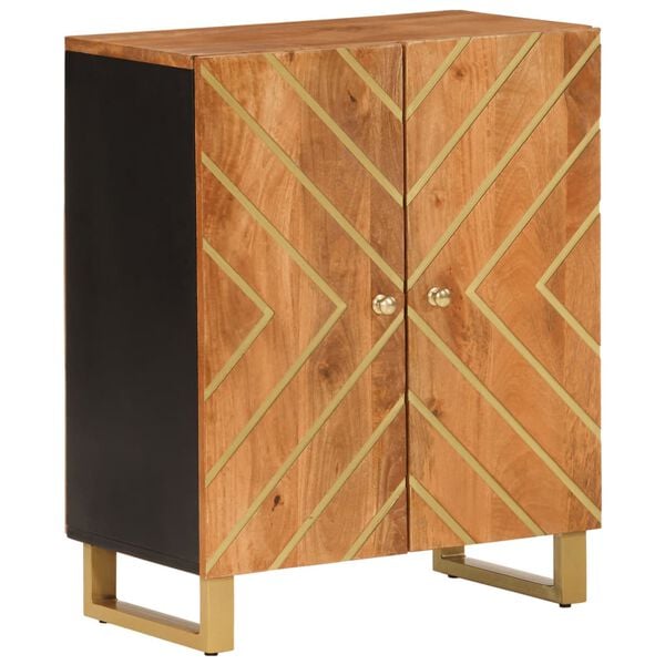 vidaXL Βοηθητικό Έπιπλο Καφέ/Μαύρο 60x33,5x75 εκ. Μασίφ Ξύλο Μάνγκο