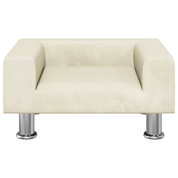 vidaXL Κρεβάτι Σκύλου Κρεμ 50 x 40 x 26,5 εκ. Βελούδινο