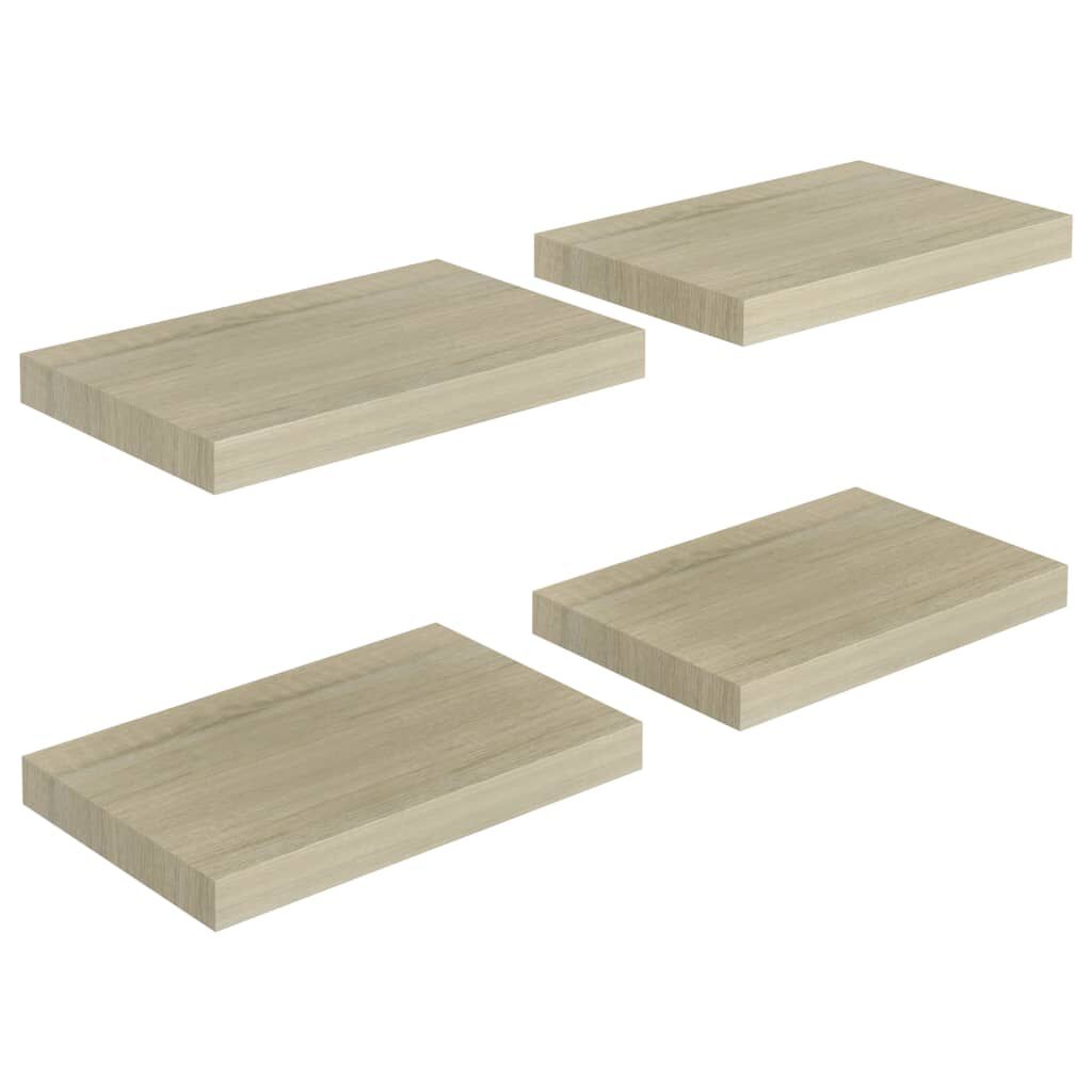 vidaXL Ράφια Τοίχου 4 τεμ. Χρώμα Δρυός 40x23x3,8 εκ. MDF