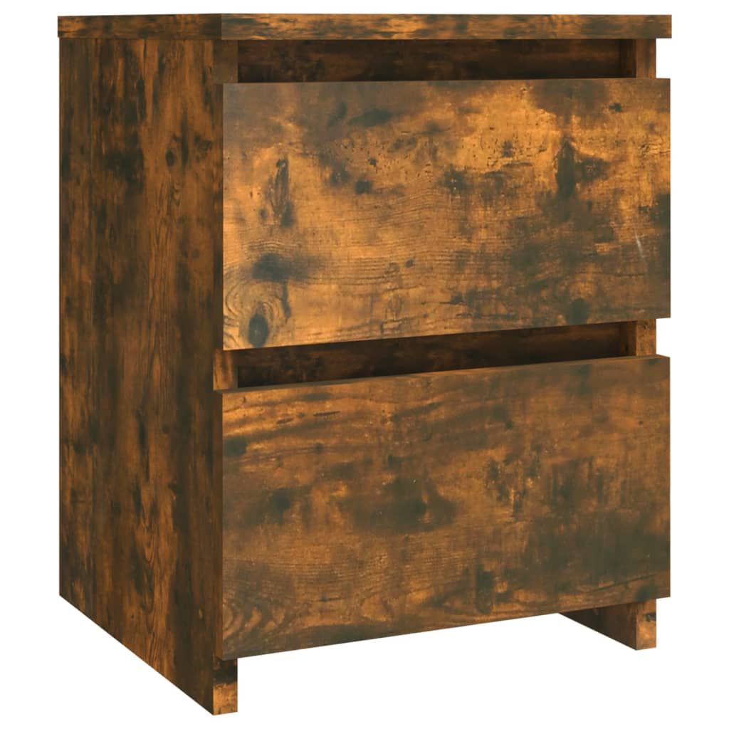 vidaXL Κομοδίνα 2 Τεμ. Καπνιστή Δρυς 30x30x40 εκ. Επεξεργασμένο Ξύλο