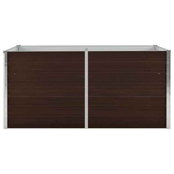 vidaXL Ζαρντινιέρα Ψηλή Καφέ 160 x 80 x 77 εκ. από Γαλβανισμένο Χάλυβα