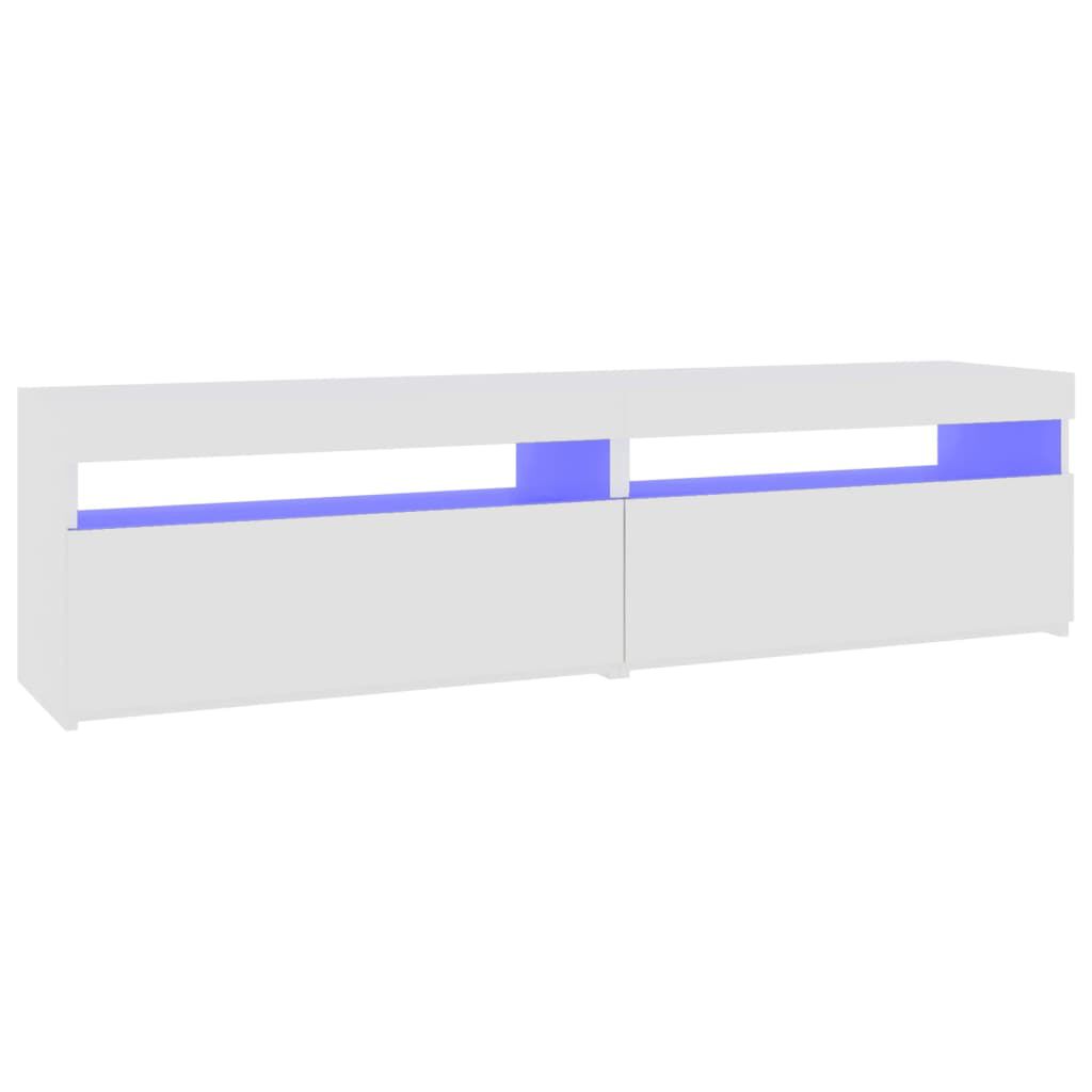 vidaXL Έπιπλο Τηλεόρασης με LED 2 τεμ. Γυαλιστερό Λευκό 75x35x40 εκ.