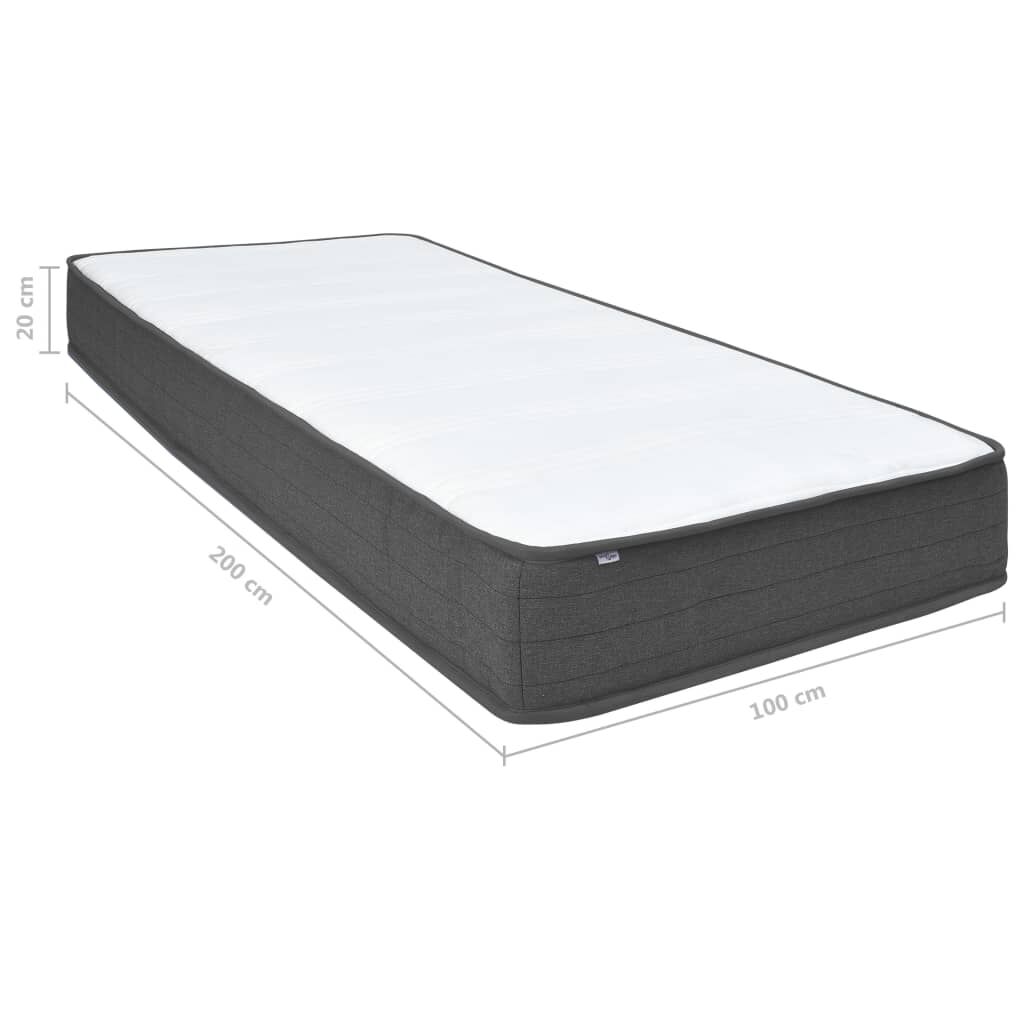 vidaXL Κρεβάτι Boxspring Σκούρο Γκρι 100 x 200 εκ. Υφασμάτινο