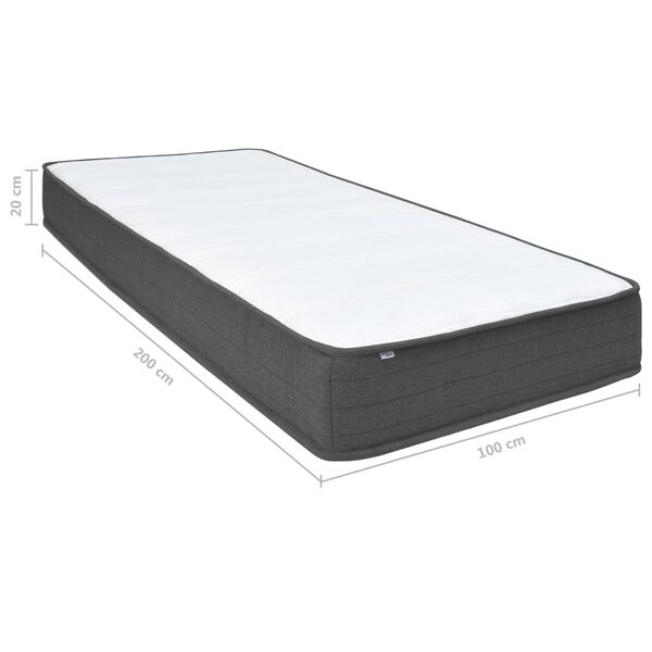 vidaXL Κρεβάτι Boxspring Σκούρο Γκρι 100 x 200 εκ. Υφασμάτινο