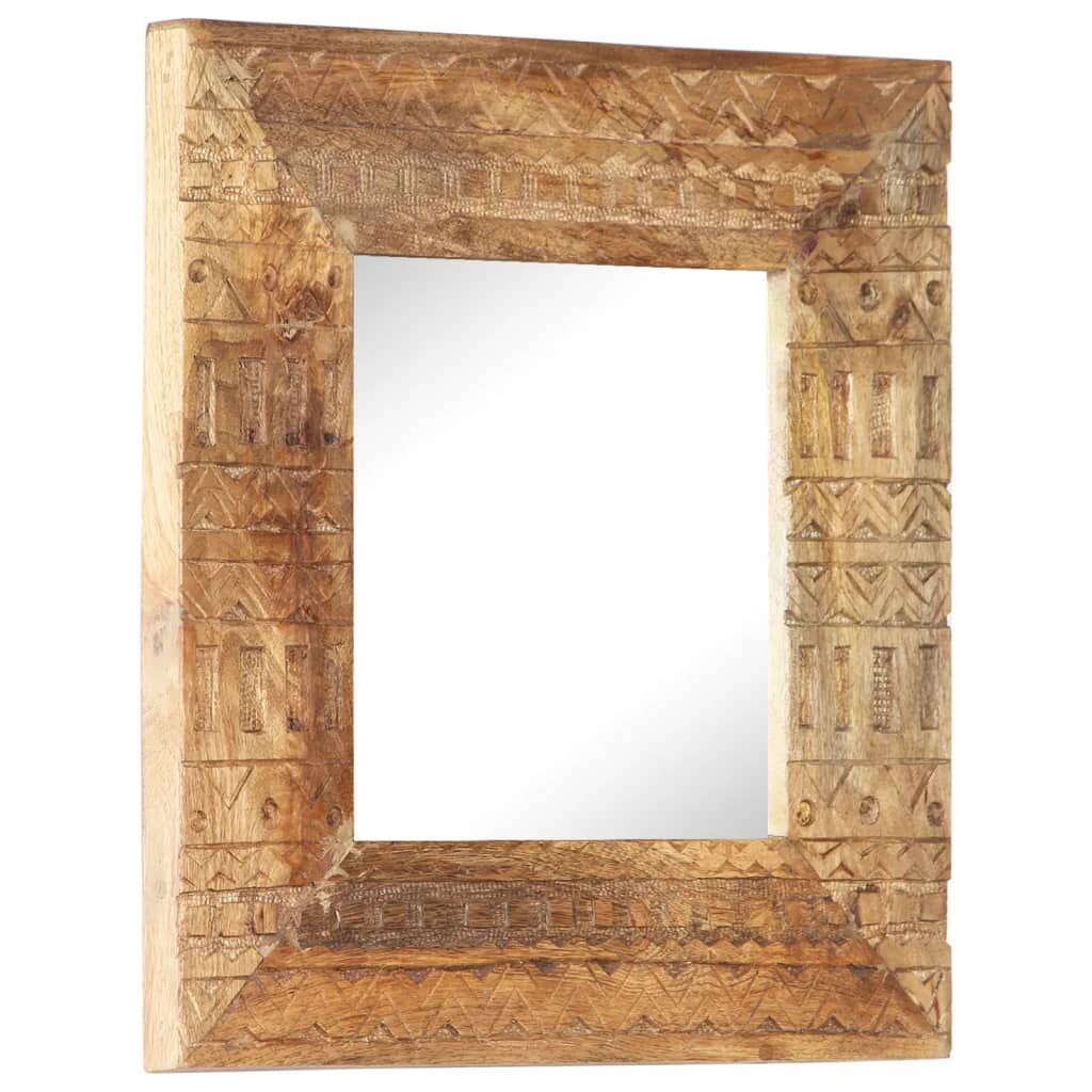 vidaXL Καθρέφτης Σκαλιστός στο Χέρι 50x50x2,5εκ. από Μασίφ Ξύλο Μάνγκο